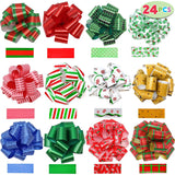 4.7" Bows for Christmas Gift Wrap, 24 Pcs