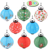 Paper Lanterns With LED Lights, 8 Pack