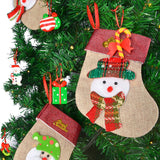 6.25" Burlap Mini Christmas Stockings, 12 Pack