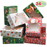 8.75" Christmas Characters Foil Cookie Box with Window, 24 Pcs