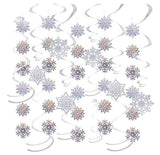 Snowflake Hanging Swirls and Strings Decoration, 18 Pcs