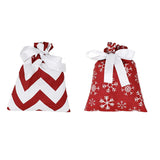Red Fabric Gift Bag In 3 Sizes, 6 Pack