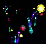 19.7 ft LED Snowflake/Icicle Shape Multicolor Solar String Lights