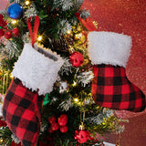 5” Red Black Buffalo Plaid Christmas Stockings, 12 pack