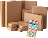 16 pcs Assorted Sizes Shirt Kraft Box with Gift Tag Stickers