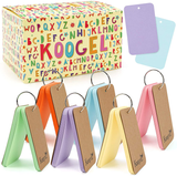 Koogel 300 Pieces 2.2 x 3.5 Inches Multicolor Kraft Paper Binder Ring Easy Flip Flash Card Study Cards/Memo Scratch Pads/Bookmark/DIY Greeting Card/Index Card Stock/Note Card(50 Sheets per Set)