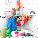 Large Stuffed Animal Toy Hammock - NO Drilling, Adhesive Hooks - Nursery Hanging Organizer, Storage Net Holder for Toys, Dolls & More - by Jool Baby