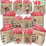 Kraft Gift Bags, 48 Pcs