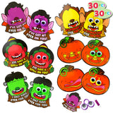 Halloween Greeting Cards Set With Googly Eye Rings