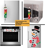 Refrigerator Magnets & 3 Handle Covers - Snowman