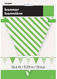 Lime Green Polka Dot / Striped Pennant Banner