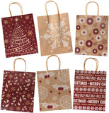 Kraft Holiday Gift Bags, 24 Pcs