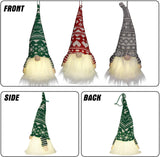 12" LED Christmas Gnome Ornaments , 3 Pcs