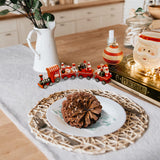 Christmas White Faux Fur Fabric  Table Runner