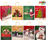 8 Christmas Designed Colorful  Gift Bag with Drawstring, 24 pcs