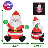 COMIN Christmas Inflatables 5FT Santa Claus with Bright LED Light Yard Decoration,Christmas Blow Up Yard Decoration,Chirstmas Inflatables Clearance for Xmas Party,Indoor,Outdoor,Garden,Yard Lawn
