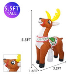 COMIN Christmas Inflatables 5.5FT Reindeer with Bright LED Light Yard Decoration,Christmas Blow Up Yard Decoration,Chirstmas Inflatables Clearance for Xmas Party,Indoor,Outdoor,Garden,Yard Lawn