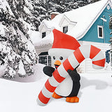 COMIN 5FT Christmas Inflatables Penguin Holding Candy Cane with Bright LED Light Yard Decoration, Chirstmas Inflatables Decoration Clearance for Xmas Party,Indoor,Outdoor,Garden,Yard Lawn