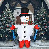 COMIN Christmas Inflatables 5.5FT Ski Snowman with Bright LED Light Yard Decoration, Chirstmas Blow-up Yard Decoration Clearance for Xmas Party,Indoor,Outdoor,Garden,Yard Lawn