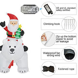 COMIN Christmas Inflatables 6FT Santa Claus Sitting on Polar Bear with Shaking Head Bright LED Light Yard Decoration, Xmas Party,Indoor,Outdoor,Garden,Yard Lawn Christmas Inflatable Clearance